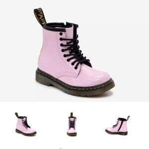 Dr. Martens pink patent Lace-Up Boots